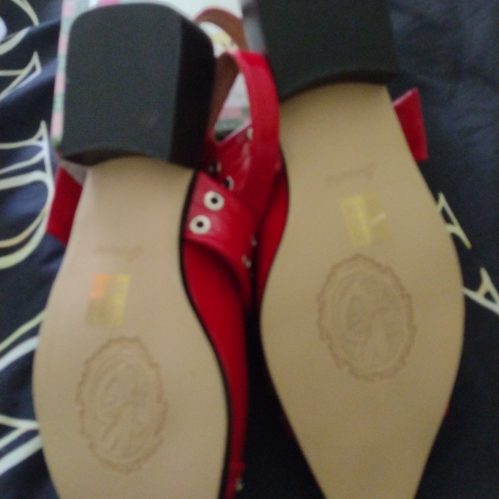 Chic Red Buckled Flats for Women - Picture 4 of 17